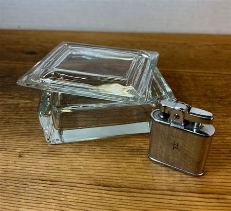 vintage glass cigarette box metal band|Vintage Black Glass Cigarette Holder with Metallic Band.